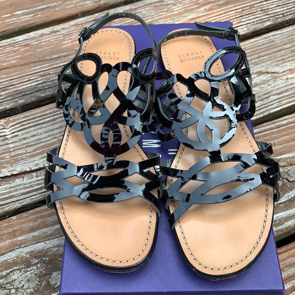 Stuart Weitzman | Shoes | Stuart Weitzman Black Filigree Sandals 95 Ss |  Poshmark